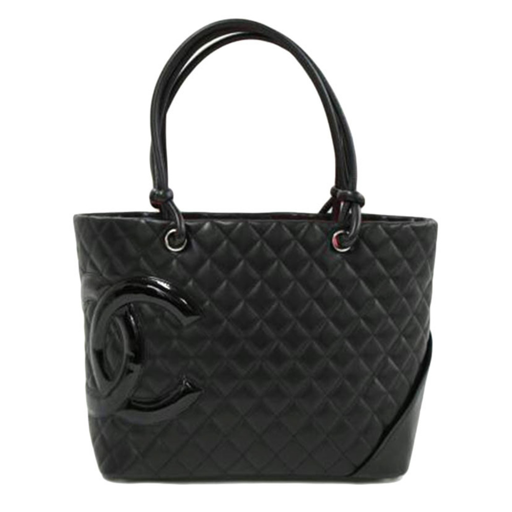Chanel Large Bag Tote Line Black Cambon